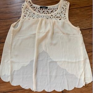 Scalloped Chiffon Top